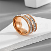 304 Stainless Steel Crystal Rhinestone Finger Rings FS-WG432ED-14-1