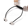 10mm Round Natural Purple Quartz Braided Bead Bracelets BJEW-C067-01C-25-3