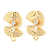Brass Micro Pave Cubic Zirconia Stud Earring Findings KK-U015-04G-1