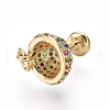 Brass Micro Pave Cubic Zirconia Charms ZIRC-I032-31G-3