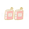 Golden Plated Alloy Enamel Pendants X-ENAM-Z017-12G-03-1