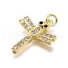 Rack Plating Brass Micro Pave Cubic Zirconia Pendants KK-K401-81G-2