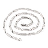 Non-Tarnish 304 Stainless Steel Rectangle Link Chain Necklaces for Women NJEW-G140-05P-2
