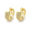 Brass Micro Pave Clear Cubic Zirconia Hoop Earrings EJEW-D311-137G-2