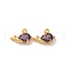 Brass Micro Pave Cubic Zirconia Pendants KK-K382-29G-01-1