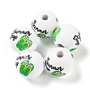 Summer Theme Printed Wood European Beads WOOD-M010-06C-1