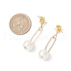 304 Stainless Steel Glass Star with Round Dangle Stud Earrings EJEW-JE06481-01-4