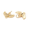 Brass Micro Pave Clear Cubic Zirconia Charms KK-G415-31G-3