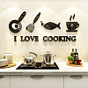 Elecrelive 2Set 7Pcs 3D Tableware Theme Acrylic Self-adhesion Mirror Wall Stickers DIY-EL0001-02-4