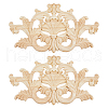 Rubber Wood Carved Onlay Applique AJEW-WH0248-467-1