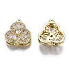 Brass Micro Pave Clear Cubic Zirconia Pendants ZIRC-S069-030G-2
