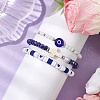3Pcs Religion Polymer Clay & Glass & Synthetic Turquoise Beaded Stretch Bracelets Kit BJEW-JB10675-02-2
