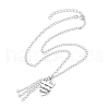 Alloy Crown with Heart Carved Word Knitting Queen Pendant Necklace NJEW-JN04696-1