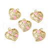 Real 18K Gold Plated Brass Micro Pave Clear Cubic Zirconia Pendants KK-E068-VB214-1-3