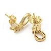Brass Micro Pave Cubic Zirconia Ear Studs EJEW-P261-24C-G-2