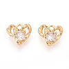 Brass Micro Pave Clear Cubic Zirconia Charms KK-N267-12G-1