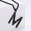 Stylish Stainless Steel Initial Pendant Necklaces SR1473-13-1