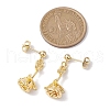 Flower Brass Dangle Earrings EJEW-TA00495-3