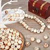 Gorgecraft 100Pcs 4 Styles Printed Wood European Beads WOOD-GF0002-07-4