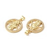 Rack Plating Brass Pave Cubic Zirconia Pendants KK-O142-15G-2