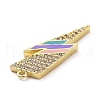 Eco-friendly Brass Micro Pave Clear Cubic Zirconia Pendants KK-D079-17G-01-3