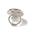 Natural Quartz Crystal Round Adjustable Rings RJEW-K371-09S-29-4