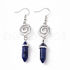 Gemstone Bullet with Vortex Dangle Earrings EJEW-I276-02P-2