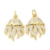Rack Plating Brass Micro Pave Clear Cubic Zirconia Pendants KK-M260-02G-1