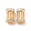 Rack Plating Brass Micro Pave Clear Cubic Zirconia Column Beads KK-D075-02KCG-1