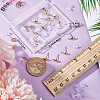 Beebeecraft 24Pcs 3 Style Teardrop & Shell & Heart Alloy Stud Earrings Findings FIND-BBC0002-76-3