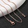 Brass Cable Chain Necklaces Making MAK-P011-01RG-3