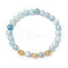 Electroplated Glass Stretch Bracelets BJEW-JB11963-02-2