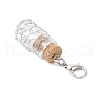 Copper Wire Wrapped Glass Wishing Bottle Pendant Decoration HJEW-JM03302-01-4