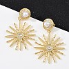 Sun Brass Micro Pave Clear Cubic Zirconia Dangle Stud Earrings  EJEW-S275-03G-3