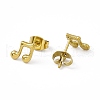 Vacuum Plating 304 Stainless Steel Tiny Musical Note Stud Earrings for Women EJEW-P212-05G-2