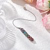 7 Chakra Round Natural Amethyst & Carnelian & Red Jasper & Green Aventurine & Tiger Eye & Synthetic Turquoise Dowsing Pendulums PALLOY-JF03658-01-2