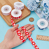 HOBBIESAY 4 Rolls 4 Styles Polyester Baseball Printed Grosgrain Ribbon OCOR-HY0001-17-3
