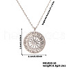 Elegant Wheel Shaped Brass Micro Pave Clear Cubic Zirconia Pendant Necklaces for Women GZ1520-2-1