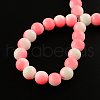 Two-Color Baking Painted Glass Bead Strands DGLA-R050-8mm-20-2