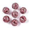 Bohemian Style Printed Schima Wood Beads WOOD-T032-31M-2