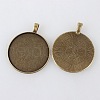 Vintage Tibetan Style Alloy Pendant Cabochon Settings X-TIBEP-M018-148AB-NF-2
