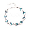 Yin-yang Natural Abalone Shell/Paua Shell Link Bracelets for Women FS5984-18-1