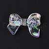 UV Plating Rainbow Iridescent Transparent Acrylic Crackle Beads OACR-E010-05-3