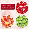 CHGCRAFT 30Pcs 3 Colors Mini Foam Imitation Apples DJEW-CA0001-26-6