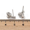 knot Brass Micro Pave Clear Cubic Zirconia Stud Earrings EJEW-F895-16P-5