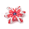 Handmade Polymer Clay and Snowflake Lampwork and Glass Round Pendants PALLOY-MZ00639-03-3