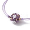 Natural Amethyst Braided Bead Bracelets BJEW-MZ00154-02-3