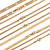 5Pcs 5 Style 304 & 667 Stainless Steel Snake & Figaro & Box & Herringbone Chain Necklaces Set NJEW-TA0001-13-10