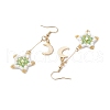 304 Stainless Steel Glass Dangle Earrings EJEW-MZ00375-04-4