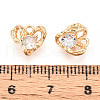 Brass Micro Pave Clear Cubic Zirconia Charms KK-N267-12G-3